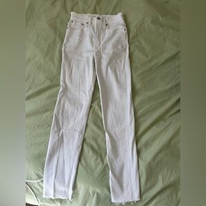 Madewell Perfect Vintage Crop White Jean, size 25T